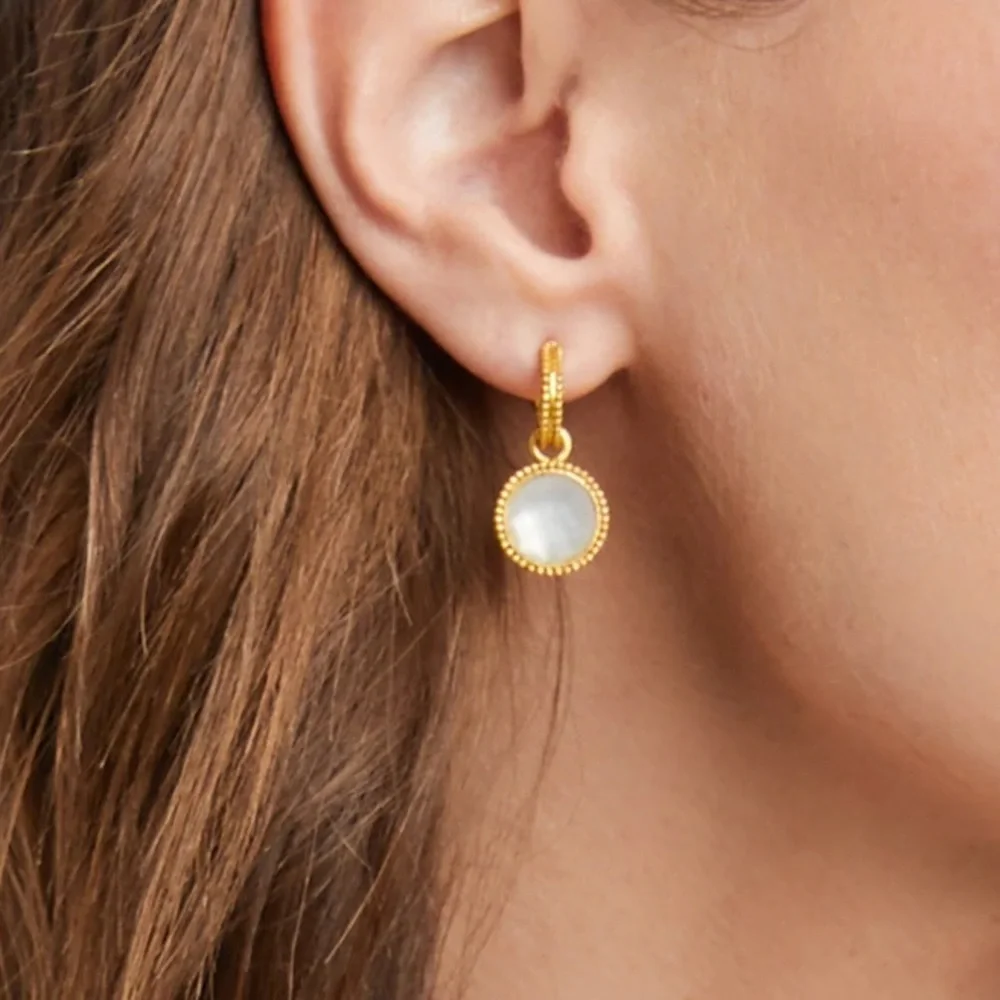 Fleur-de-Lis Hoop & Charm Earring
